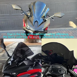 Windshield for NINJA500 SE 2024 2025 2026, PSLER Windscreen Double Bubble Wind Deflector Protector Fairing for NINJA500 SE Ninja 500 2024 2025 2026 (18" Black)