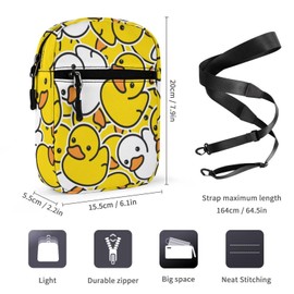 JOJOART Duck Small Satchel Bag Mini Purse Crossbody Messenger Bag for Men Women Shoulder CrossBody HandBag