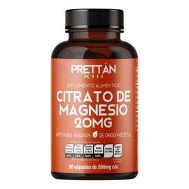 Citrato De Magnesio Prettan Suplemento En Capsulas 500mg Sin Sabor