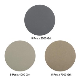 sourcing map 3" Hook and Loop Sanding Disc 2500/4000/7000 Grit Assorted Silicon Carbide Sandpaper for Random Orbit Sander Wet/Dry Polishing 15Pcs