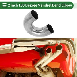 X AUTOHAUX 180 Degree Mandrel Exhaust Tube Car Exhaust Pipe Mandrel Bend DIY Custom Tubing Pipe 2" OD 3.94" Leg Length T304 Stainless Steel Silver Tone