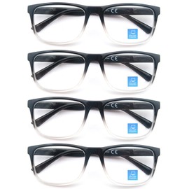 OLOMEE Black Clear Reading Glasses Men Blue Light Blocking Large Oversized Wide Readers +2.50 Cheaters w/Big Head/Large Face
