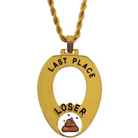 guancrown Last Place Pendant Loser Necklace Chain Medal Toilet Bowl Trophy Championship Ring Award Neck Chain (Style Two)
