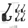 LONHECAN Matte Black Hooks Large Wall Mounted Decorative Solid Heavy-Duty