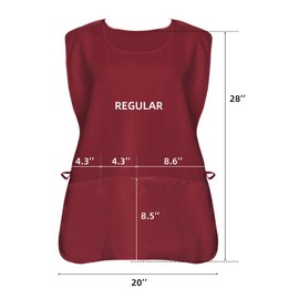 Argstar 3 Pack Unisex Waterproof Cobbler Apron with 3 Pockets for Women/Men, Wine Red