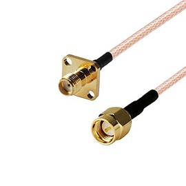RedYutou coaxial Cable SMA Female Jack to SMA Male Plug Pigtail Cable 4 Holes Flange Chassis Panel Mount RG316 /20cm WiFi Router ï¼2 pcsï¼not Part of tv Cable Can't use TV