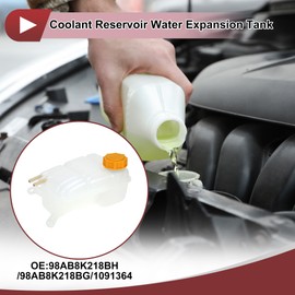 HEROFFIX 1 Set Engine Coolant Reservoir Water Expansion Tank for Ford Focus Mk1 Coolant Radiator Reservoir Bottle with Cap No.98AB8K218BH/1091364