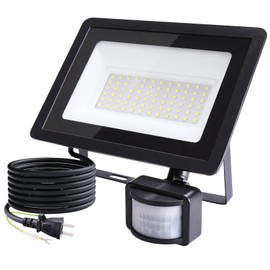 Sensor Light, LED Floodlight, 50W, Outdoor, Motion Sensor, Work Light, Security Light, IP66 LED, Daylight, 6500K, 100V, Suitable for Thin, Wide Angle Light, Free Rotation, High Brightness, Energy
