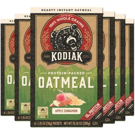 Kodiak Cakes Instant Oatmeal Packets, Apple Cinnamon, High Protein, 100% Whole Grains, 6 boxes with 6 packets each (36 packets)