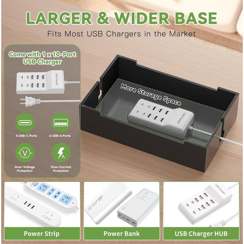 Pezin & Hulin Bamboo Charging Station for Multiple Devices, USB