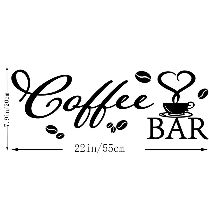 Coffee Bar Removable Vinyl Wall Decals | Kitchen Wall Decor