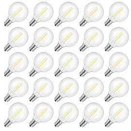 Mlambert G40 LED Replacement Light Bulbs for String Lights, Dimmable E12 Base Shatterproof Bulbs, 1W Equal to 5W, Neutral White 4000K, 25Pack, Not Solar