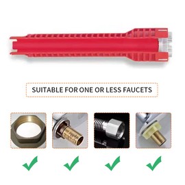8 in 1 Multifunctional Tap Key, Sink Key, Tap Wrench, Tap Wrench Tap Mounting Tool for Toilets Sink, Bathroom Tap, Kitchen Plumbing (Red)