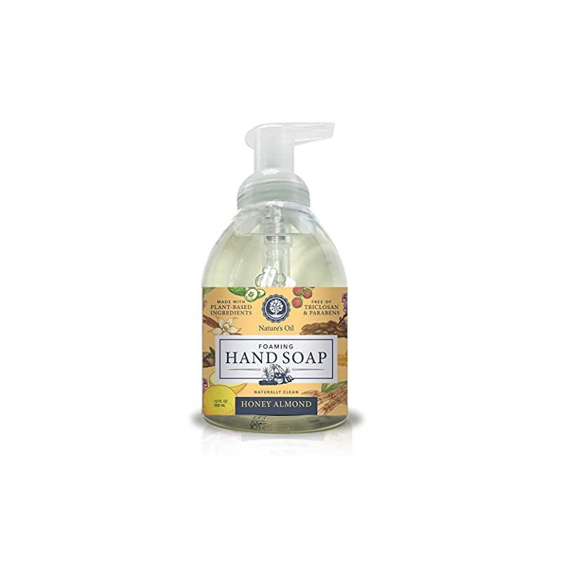 Nature's Oil Foaming Hand Soap, Honey Almond, 10 Fluid Ounces