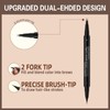 Microblading Eyebrow Pen, Dual-Ended Brow Pencil with 2-Fork-Tip and Precise