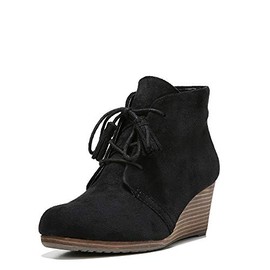 Dr. Scholl's Shoes womens Dakota Boot, Black Microfiber Suede, 7.5 Wide US