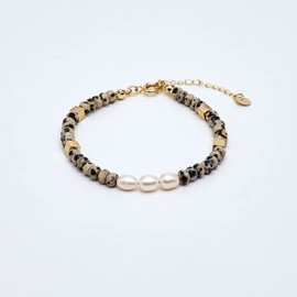 Handgefertigtes Armband aus natürlichen Edelsteinen für Frauen und Mädchen | Heilkristall Edelstein Perlenarmband – verstellbar (Peckle Stone)