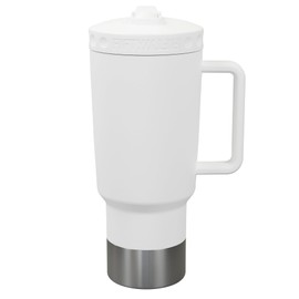 FIFTY/FIFTY 30 Ounce Mug; Stainless Steel Vacuum Insulated; White