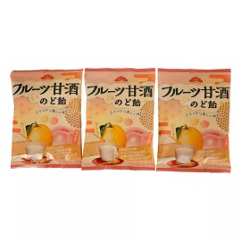 Senjaku Fruit Amasake Nodoame Throat Candy - Yuzu & Peach Flavor  1.7oz (3 Pack)