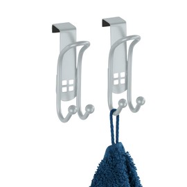 WENKO Türhaken Lochdesign 2er Set, 2er Set Schrankhaken, Kleiderhaken, Badezimmerhaken