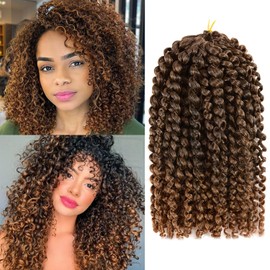 YONGYI Marlybob Crochet Cabello 8 Pasin Trenza Cabello Trenzado Rizado Cabello Trenzas De Crochet Cabello Afro Kinky-Curly Crochet Cabello Rizado...  
