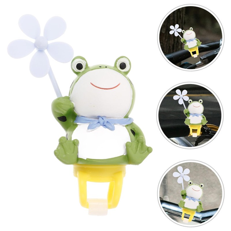 INOOMP Windmill Frog Bicycle Bell Frog Bicycle Horn with Propeller