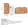 CLUCI Women Wallet Leather RFID Trifold Large, Camel, Large, Classic