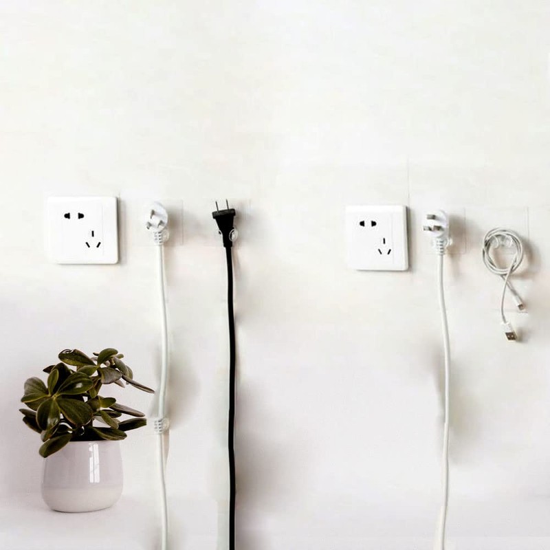 20 Pcs Plastic Wall Plug Hook, Multi-functional Power Plug Socket