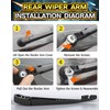Rear Wiper Arm Blade Assembly, Replacement for Honda Pilot 2003–2008
