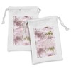 Ambesonne Flower Fabric Pouch Set of 2, Tender Pastel Pink