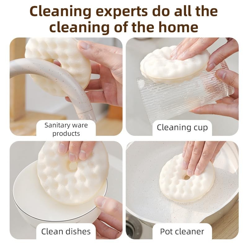 HopeNest 4-Pack Kitchen Dish Sponges with Two Suction Cup Holders