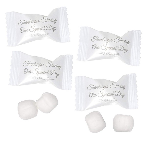 Wedding Buttermints Candy Bags 100 Count Mint Candies 14 Oz (396g) Thanks for Sharing Our Day Guests Treats Party Favors For 50th Anniversary Mr and Mrs Bridal Wedding Special Occasions
