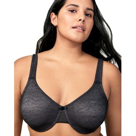 Wonderbra Womens Eco Pure Lace Underwire Minimizer Bra, BLACK/EXCALIBUR, 40D US