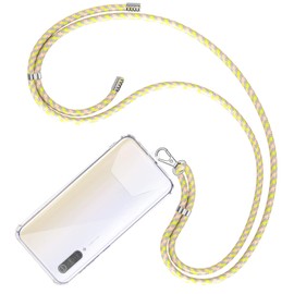 COCASES Phone Lanyard Tether Tab, Smart Phone Neck Holder With 2 Pieces Clear Patch (Camo Yellow)