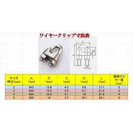 Health Life SUS304 Stainless Steel Wire Clip, Stainless Steel Wire Clip, Rope Clamp, Rope Fastener, Wire Binding, 18-8 Stainless Steel, Cable Clamp, U-Bolt Wire Grip, Set of 6, 0.2 inches (5 mm)