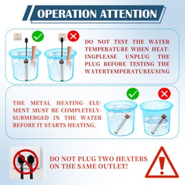 2000W Immersion Water Heater Electric with 304 Stainless Steel Cover, Portable Water Heater with Intelligent Temperature Control and Digital Thermometer, Bucket Heater 5 Gallon, Quick Heat in Minutes