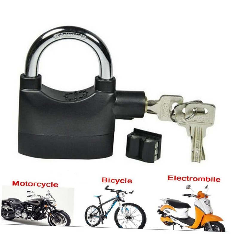 OSALADI Alarm Padlock Anti-Theft Lock for Door/Motorcycle with Unique Lock