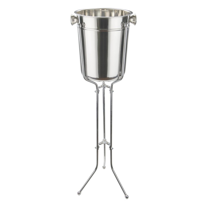 Winco Folding Wine Bucket Stand, Medium, Chrome , 8 Quart