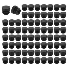 sourcing map 76 Pcs Round Plastic Plug, Tubing End Cap Plugs, 18mm(0.71 Inch) Furniture Leg Pipe Insert, Glide Protection for Chair, Sofa, Table, Shelf, Black