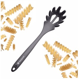 Starpack 'Forking Good' XL Premium Silicone Pasta Fork (13.5") - Spaghetti Spoon High Heat Resistant to 600°F - Silicone Pasta Spoon Strainer - Pasta Server Spoon with Teeth - Pasta Server Utensil