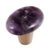 Amogeeli 4pcs Amethyst Stone Cabinet Knobs with Screws, Oval Shape