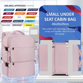 WOUIYO Ryanair Hand Luggage 40 x 20 x 25 Small Hand Luggage Backpack 40 x 20 x 25 Travel Backpack Hand Luggage Aeroplane Travel Backpack Ryanair Hand Luggage Bag with Laptop Compartment Anti-Theft,