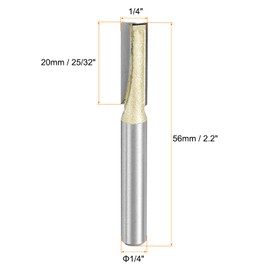 sourcing map Bottom Cleaning Router Bit 1/4" Diameter 1/4" Shank Carbide Tipped Cutter Surfacing Planing Router Bits for Woodworking Planing