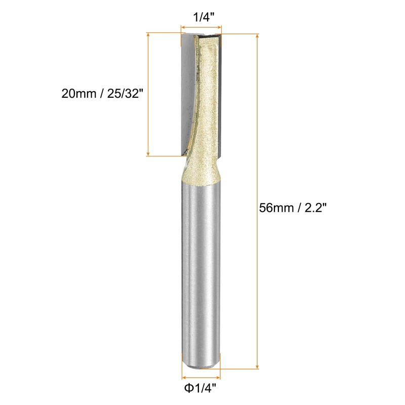 sourcing map Bottom Cleaning Router Bit 1/4" Diameter 1/4" Shank