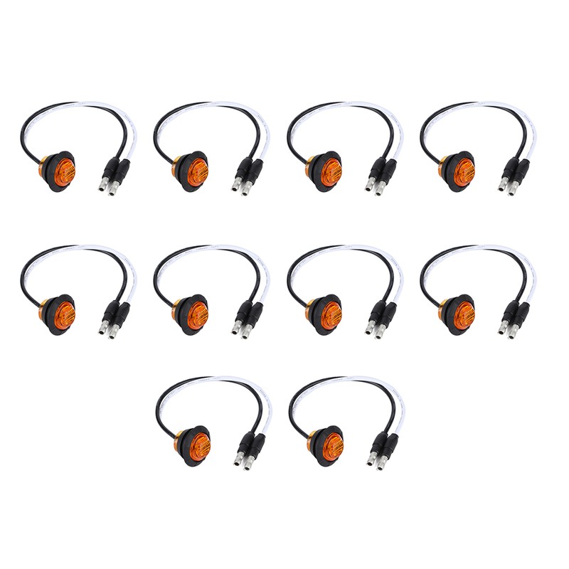 10pcs 3/4in LED Side Marker Light Clearance Lamp with DC