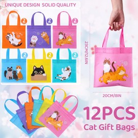 Tacobear Cats Birthday Party Bag Children's Birthday Party Favours with Gift Bags Sequins Key Ring Sticker Snap Bracelet Party Bag Pinata Boy Girl