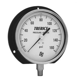 Trerice 500XB6002LA200 Industrial Gauge, 6" dial, 0 to 200 psi, 1/4" NPT Brass Connection, Lower Mount (500XB)