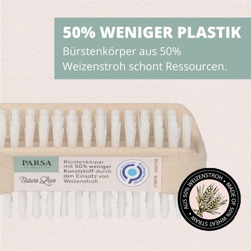 PARSA Beauty Nature Love Nail Brush, Hand Wash Brush, Double-Sided