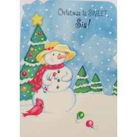 Greeting Card Merry Christmas Sis to a Great Sister I can't wait - so much fun - we'll get candy canes and presents ...and hugs from everyone! Child/Kid