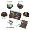 [Contacts] Crazy Horse Oil Leather RFID Anti-Theft Zipper Zipper Multi-septum